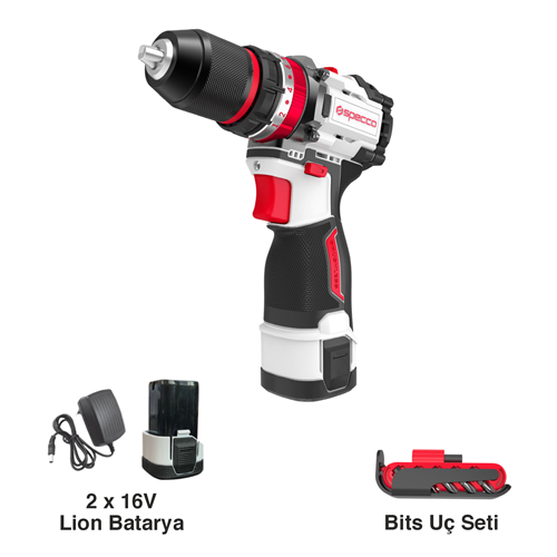 SPECCO AKÜLÜ DARBELİ MATKAP 60Nm ( 2x2 Ah batarya ) 